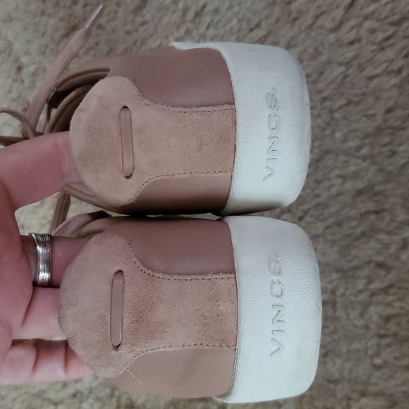 Vince pink leather lace up sneakers,  women's size 5.5 - Picture 6 of 9